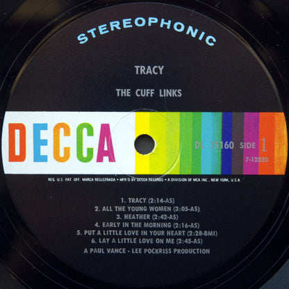 The Cuff Links : Tracy (LP, Album, Glo)