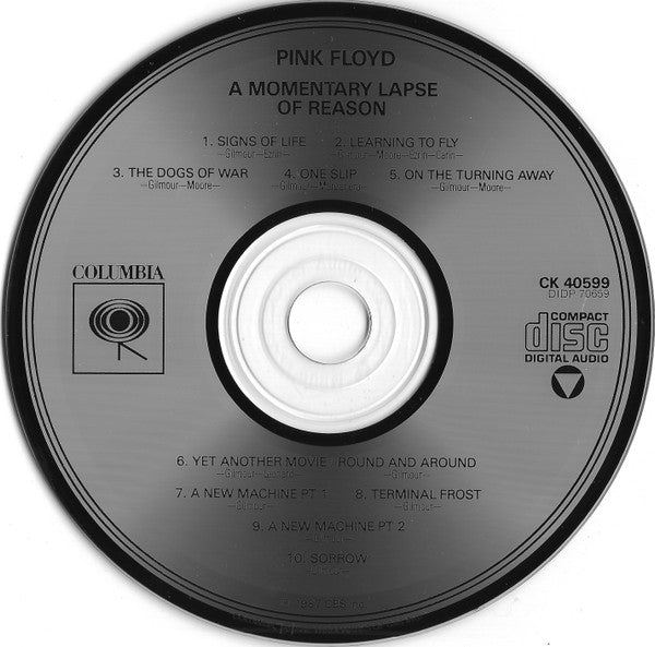 Pink Floyd : A Momentary Lapse Of Reason (CD, Album, DAD)