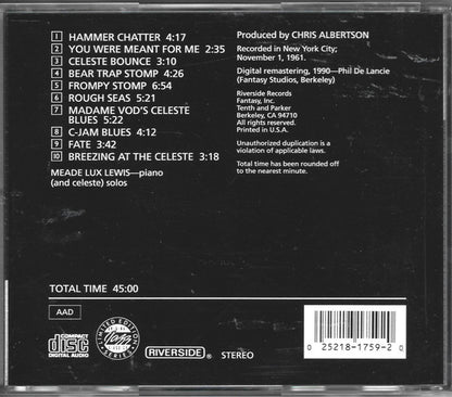 Meade Lux Lewis* : The Blues Piano Artistry Of Meade Lux Lewis (CD, Album, Ltd, RE, RM)