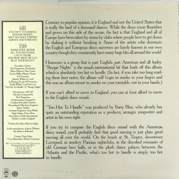 Heatwave : Too Hot To Handle (LP, Album, Ter)
