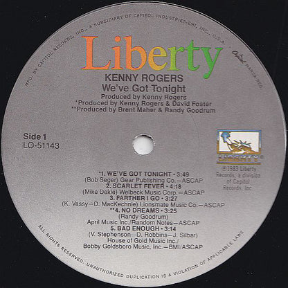 Kenny Rogers : We've Got Tonight (LP, Album, Jac)