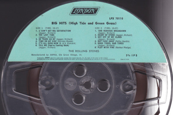 The Rolling Stones : Big Hits (High Tide And Green Grass) (Reel, 4tr Stereo, 7" Reel, Comp)