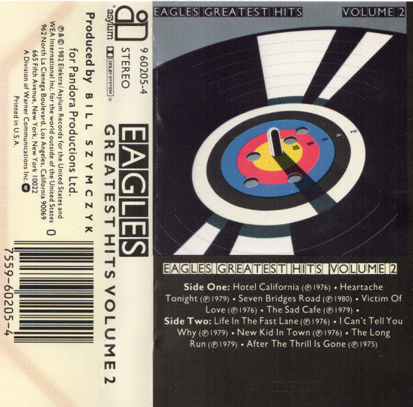 Eagles : Eagles Greatest Hits Volume 2 (Cass, Comp, SR,)