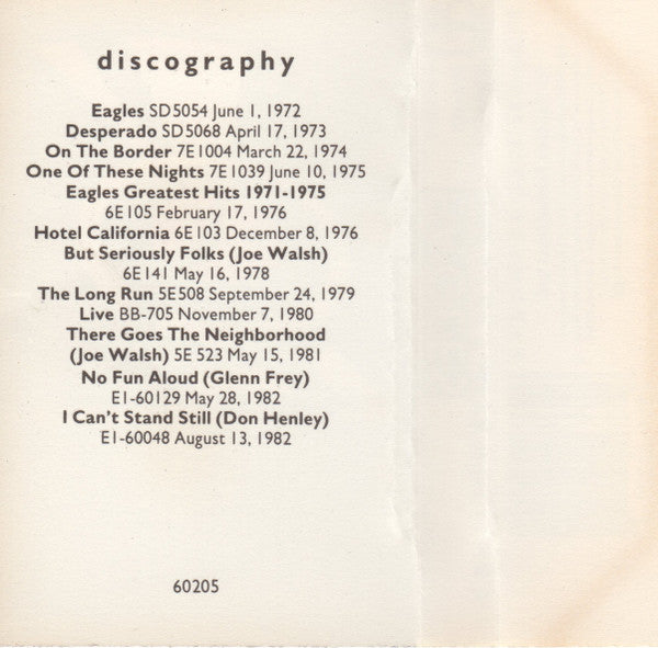 Eagles : Eagles Greatest Hits Volume 2 (Cass, Comp, SR,)