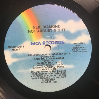 Neil Diamond : Hot August Night (2xLP, Album, Club, RE, RCA)