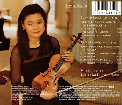 Elgar* & Franck* - Midori*, Robert McDonald : Elgar: Violin Sonata In E Minor, Op. 82 / Franck: Violin Sonata In A Major (CD, Album)