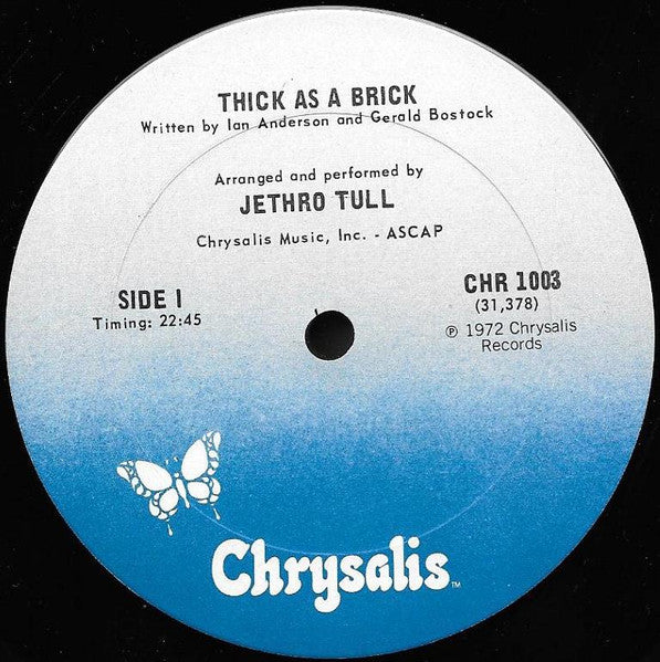 Jethro Tull : Thick As A Brick (LP, Album, RE, Ter)
