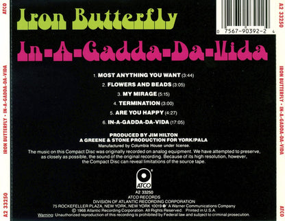 Iron Butterfly : In-A-Gadda-Da-Vida (CD, Album, Club, RE)