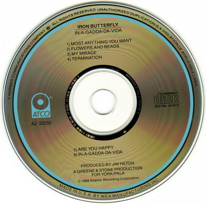 Iron Butterfly : In-A-Gadda-Da-Vida (CD, Album, Club, RE)
