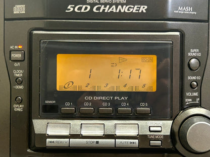 Panasonic SA-PM12 CD Stereo System * 5 Disc Changer * Radio * Cassette * Speakers