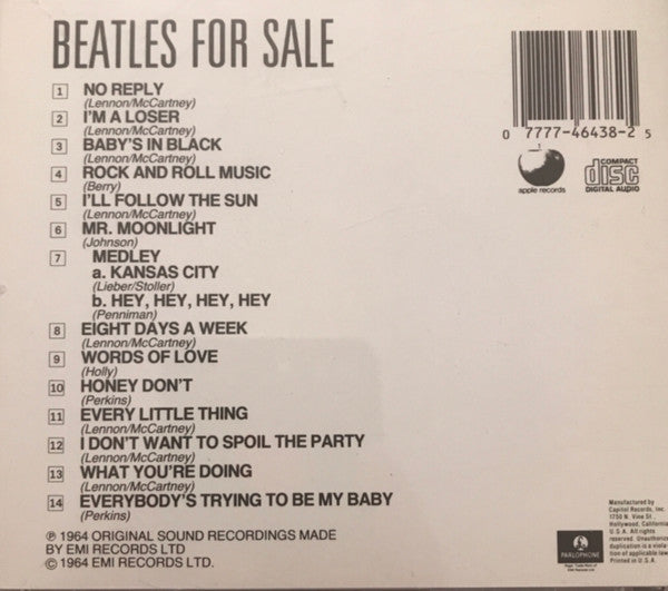 The Beatles : Beatles For Sale (CD, Album, Mono, RE, Cin)