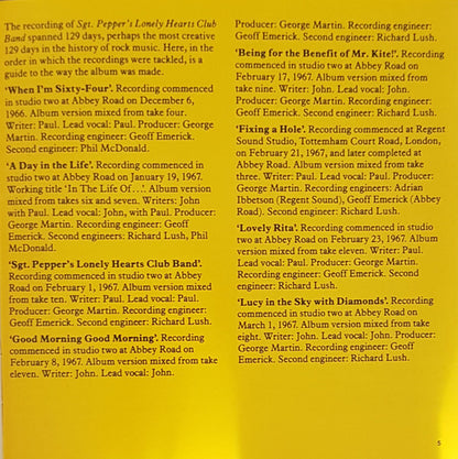 The Beatles : Sgt. Pepper's Lonely Hearts Club Band (CD, Album, RE)