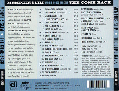 Memphis Slim And His House Rockers* With Matt "Guitar" Murphy* : The Come Back (CD, Comp)