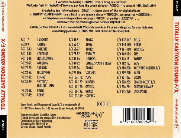 Various : Totally Cartoon Sound F/X (CD-ROM, Comp, DDD)