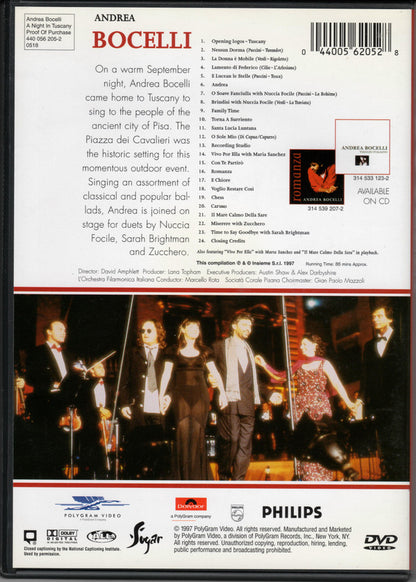 Andrea Bocelli : A Night In Tuscany (DVD-V)