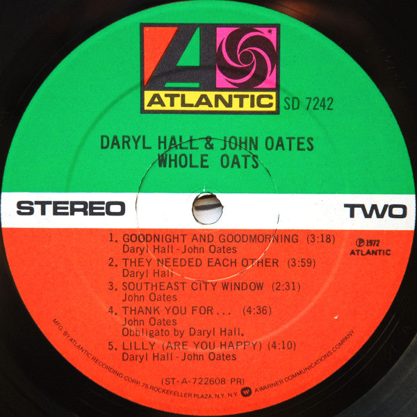 Daryl Hall & John Oates : Whole Oats (LP, Album, RP, Pre)