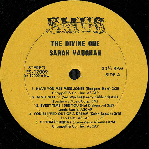 Sarah Vaughan : The Divine One (LP, Album, RE)