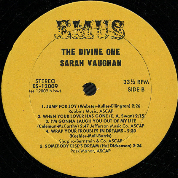 Sarah Vaughan : The Divine One (LP, Album, RE)