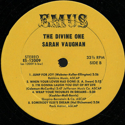 Sarah Vaughan : The Divine One (LP, Album, RE)