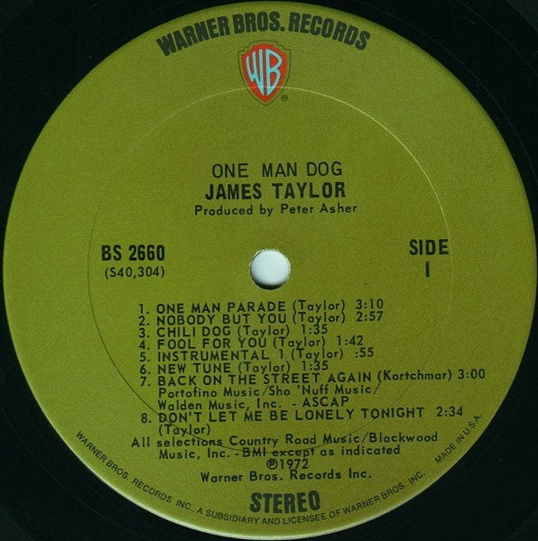 James Taylor (2) : One Man Dog (LP, Album)