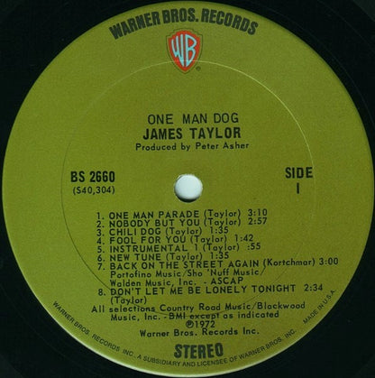 James Taylor (2) : One Man Dog (LP, Album)