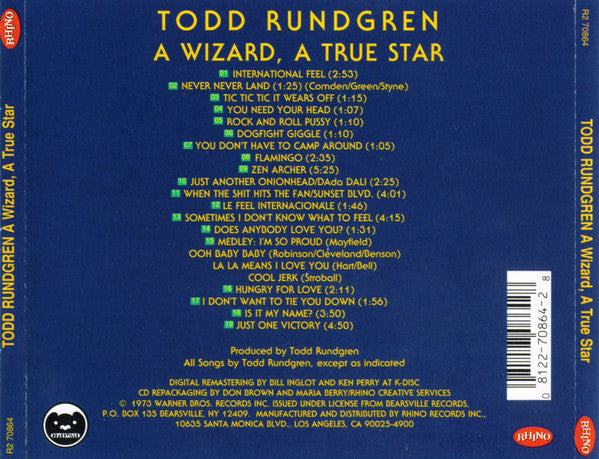 Todd Rundgren : A Wizard, A True Star (CD, Album, RE, RM, RP, Oly)
