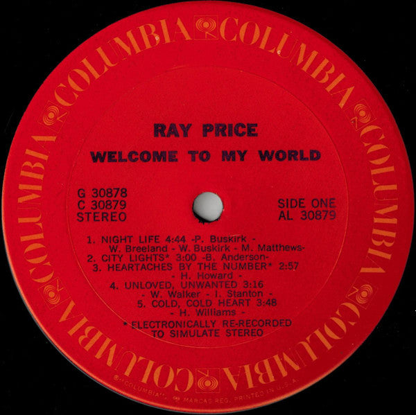 Ray Price : Welcome To My World (2xLP, Comp, Gat)