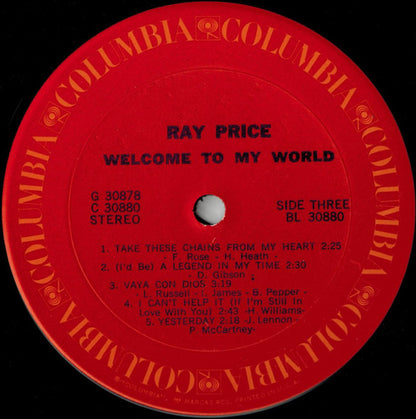 Ray Price : Welcome To My World (2xLP, Comp, Gat)