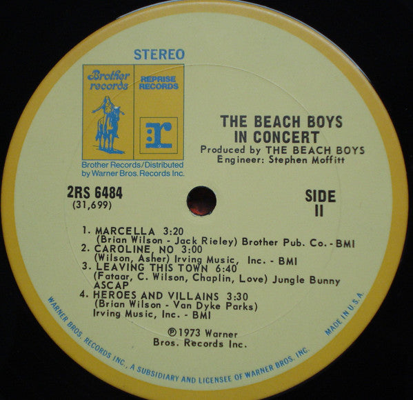 The Beach Boys : In Concert (2xLP, Album, Pit)