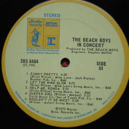 The Beach Boys : In Concert (2xLP, Album, Pit)