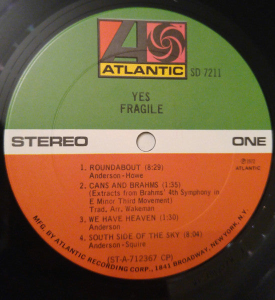 Yes : Fragile (LP, Album, Club, CRC)