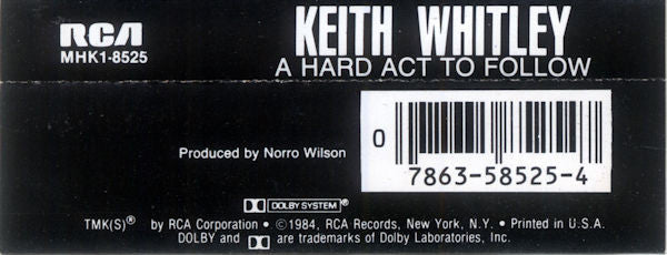 Keith Whitley : A Hard Act To Follow (Cass, MiniAlbum, Dol)