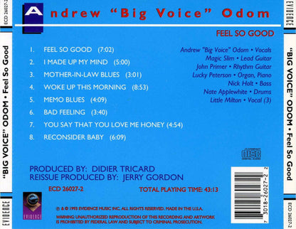Andrew "Big Voice" Odom* : Feel So Good! (CD, Album)