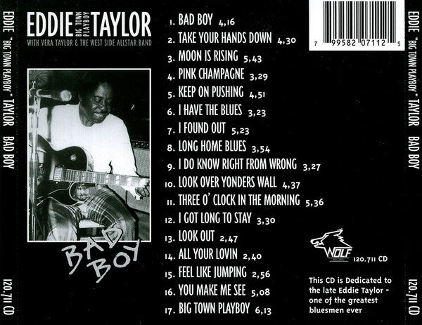 Eddie 'Big Town Playboy' Taylor* With Vera Taylor & The West Side Allstar Band* : Bad Boy (CD, Album, RE)