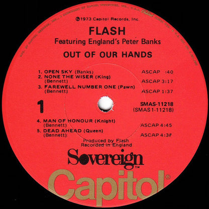 Flash (25) Featuring England's Peter Banks : Out Of Our Hands (LP, Album, Gat)