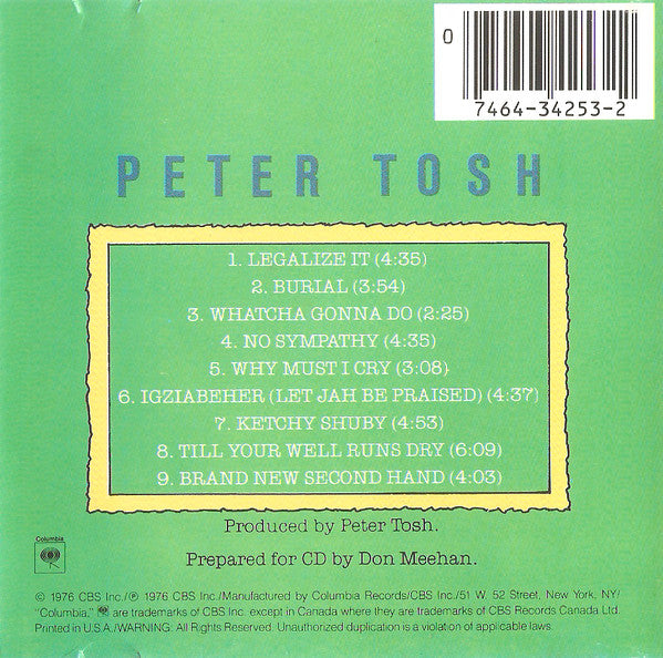 Peter Tosh : Legalize It (CD, Album, RE)