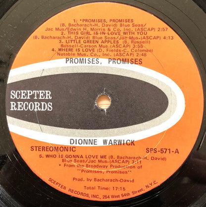 Dionne Warwick : Promises, Promises (LP, Ste)