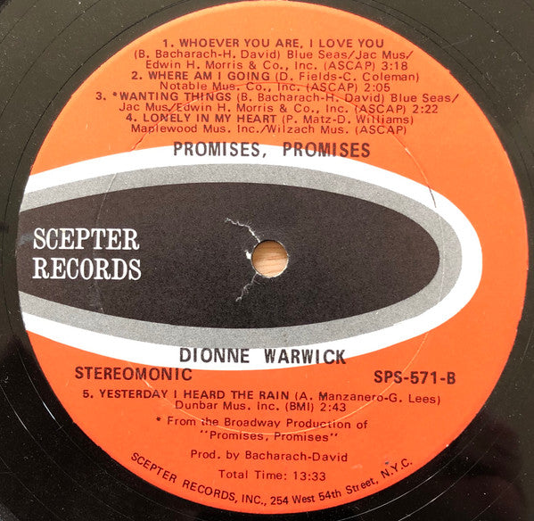 Dionne Warwick : Promises, Promises (LP, Ste)