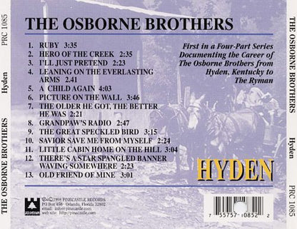 The Osborne Brothers : Hyden (CD, Album)