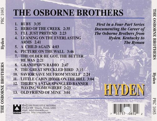 The Osborne Brothers : Hyden (CD, Album)