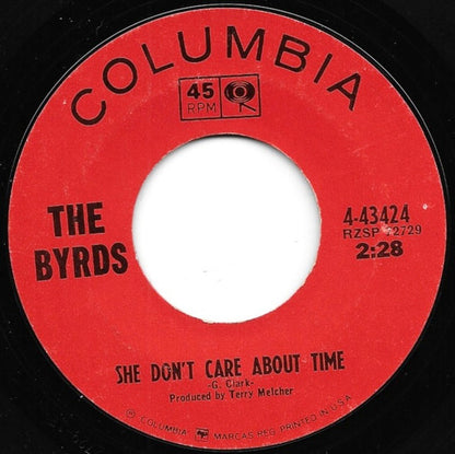 The Byrds : Turn! Turn! Turn! (To Everything There Is A Season) / She Don't Care About Time (7", Single, Styrene, Ter)