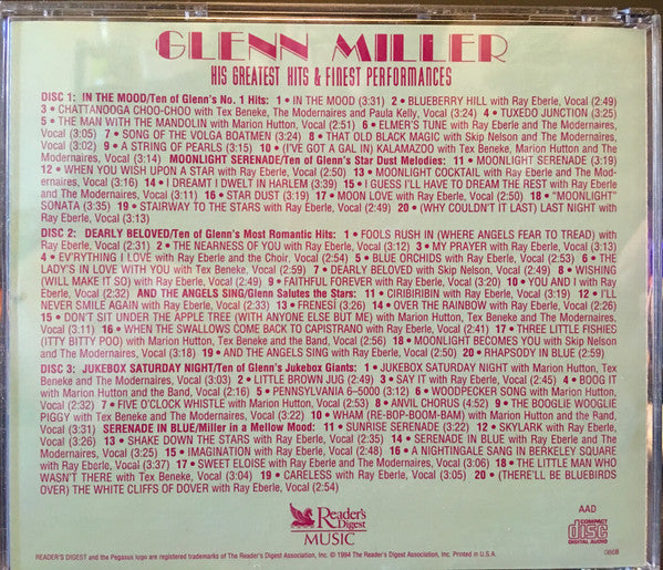 Glenn Miller : His Greatest Hits & Finest Performances (3xCD, Comp)