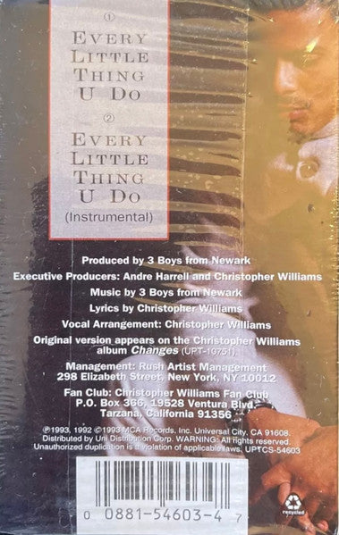 Christopher Williams : Every Little Thing U Do (Cass, Single)