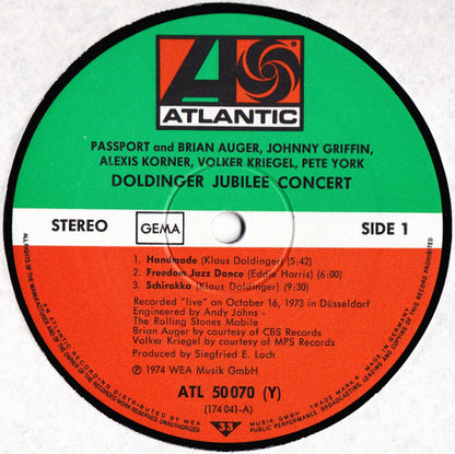 Passport (2) And Brian Auger, Johnny Griffin, Alexis Korner, Volker Kriegel, Pete York : Doldinger Jubilee Concert (LP, Album, Gat)