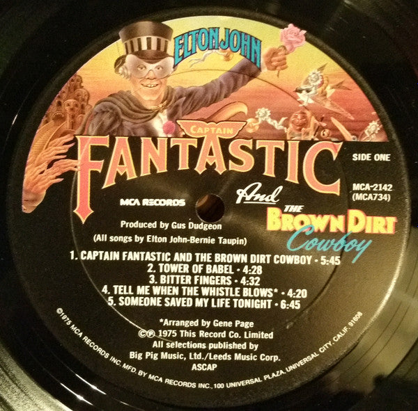 Elton John : Captain Fantastic And The Brown Dirt Cowboy (LP, Album, Gat)