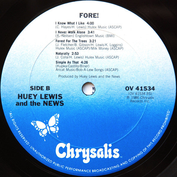 Buy Huey Lewis & The News : Fore! (LP, Album, Pit) Online for a