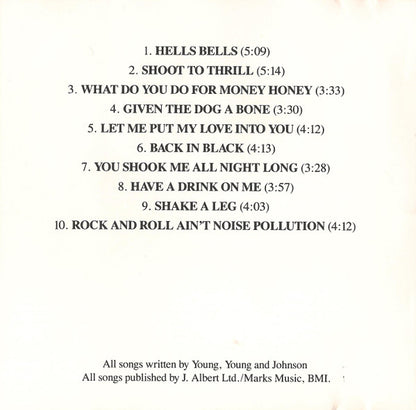 AC/DC : Back In Black (CD, Album, Club, RE)