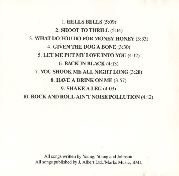 AC/DC : Back In Black (CD, Album, Club, RE, SRC)