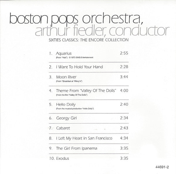Boston Pops Orchestra, Arthur Fiedler : Sixties Classics: The Encore Collection  (CD, Comp)