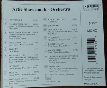 Artie Shaw & His Orchestra* : Artie Shaw & His Orchestra (CD, Comp, Mono)